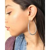 image:imageJessica Simpson Womens Hoop Earrings  SilverTone or GoldTone HoopSilver Oval Hoops