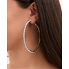 image:imageJessica Simpson Womens Large Hoop Earrings with Crystal Embellishments