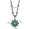 image:imageJessica Simpson Womens Large Turquoise Stone Flower Necklace 16Gold Flower