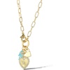 image:imageJessica Simpson Womens Triple Charm Necklace 17  GoldTone Necklace with Lock Charm and Heart Charms