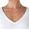 image:imageJessica Simpson Womens Triple Charm Necklace 17  GoldTone Necklace with Lock Charm and Heart Charms