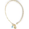 image:imageJessica Simpson Womens Triple Charm Necklace 17  GoldTone Necklace with Lock Charm and Heart Charms