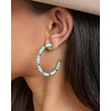 image:imageJessica Simpson Womens Turquoise Bead Hoop EarringsGold