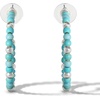 image:imageJessica Simpson Womens Turquoise Bead Hoop EarringsSilver