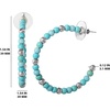 image:imageJessica Simpson Womens Turquoise Bead Hoop EarringsSilver