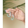 image:imageJessica Simpson Womens Turquoise Bead Hoop EarringsSilver
