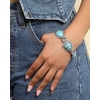 image:imageJessica Simpson Womens Turquoise Bracelet  Oxidized Silver or GoldToneFlower Silver
