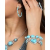 image:imageJessica Simpson Womens Turquoise Bracelet  Oxidized Silver or GoldToneFlower Silver