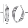 image:imageJessica Simpson Womens Twisted Layered Hoop Earrings  SilverTone Medium