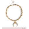 image:imageJessica Simson GoldTone Horn Pendant Necklace with Crystal Embellishments 163 Statement Necklace for Women