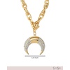 image:imageJessica Simson GoldTone Horn Pendant Necklace with Crystal Embellishments 163 Statement Necklace for Women