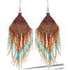 image:imageJessica Simpson Beaded Earrings for Women Dangling Multicolor Seed BeadBlue