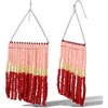 image:imageJessica Simpson Beaded Earrings for Women Dangling Multicolor Seed BeadRed