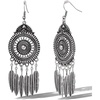 image:imageJessica Simpson Boho Feather Drop Earrings for Women  SilverTone Tribal