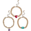 image:imageJessica Simpson Gemstone Charm Chain Bracelet for Women 3Piece 72