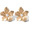 image:imageJessica Simpson GoldTone Flower Earrings for Women with Pearl Accent
