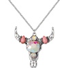 image:imageJessica Simpson Oxidized Bull Skull Pendant Necklace for Women with Aurora