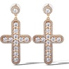 image:imageJessica Simpson Pave Crystal Cross Earrings for Women GoldTone Large