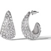 image:imageJessica Simpson Silver Crystal Hoop Earrings for Women  Chunky Teardrop