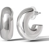 image:imageJessica Simpson Silver of GoldTone Hoop Earrings for Women TrendyWhite Half Circle