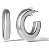 image:imageJessica Simpson SilverTone Hoop Earrings for Women Polished SilverToneSilver Chunky