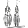image:imageJessica Simpson Three Feather Dangle Earrings for Women Oxidized