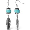 Silver Bead Feather Drop