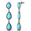 image:imageJessica Simpson Turquoise Earrings for Women Oxidized GoldTone or SilverTone Turquoise Dangle Earrings Western JewelryTurquoise 3 Stone Drop