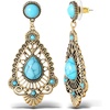 image:imageJessica Simpson Turquoise Earrings for Women Oxidized GoldTone or SilverTone Turquoise Dangle Earrings Western JewelryTurquoise Filigree
