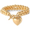 image:imageJessica Simpson Womens Charm Bracelet  75 GoldTone Charm Bracelet JewelryPuffy Heart