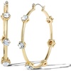 image:imageJessica Simpson Womens Drop and Hoop Earrings  GoldTone Earrings with Crystal EmbellishmentsGold Rund Hoops