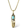 image:imageJessica Simpson Womens Feather Necklace with Turquoise StoneGold Feather