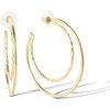 image:imageJessica Simpson Womens Hoop Earrings  SilverTone or GoldTone HoopGold Double Hoops