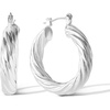Silver Thick Twisted Hoops
