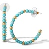 image:imageJessica Simpson Womens Turquoise Bead Hoop EarringsGold