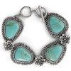 image:imageJessica Simpson Womens Turquoise Bracelet  Oxidized Silver or GoldToneFlower Silver