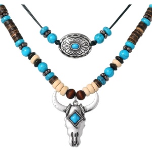 image:imageJessica Simpson Beaded Layered Necklace for Women with Turquoise and Bull