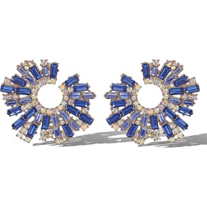 image:imageJessica Simpson Bold Blue Circle Statement Earrings for Women  GoldTone