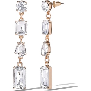 image:imageJessica Simpson Clear Crystal Dangle Earrings for Women GoldTone