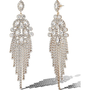 image:imageJessica Simpson Clear Crystal Dangle Earrings for Women GoldTone Mothers