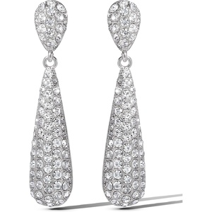 image:imageJessica Simpson Clear Crystal Teardrop Earrings for Women SilverTone