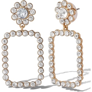 image:imageJessica Simpson Clear Pave Crystal Rectangle Dangle Earrings for Women