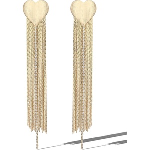 image:imageJessica Simpson Dangle Chain Earrings for Women Silver or GoldToneGold Heart