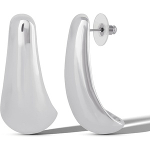 image:imageJessica Simpson Drop Stud Earrings for Women Polished SilverTone Drop