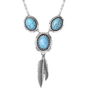 image:imageJessica Simpson Feathers and Turquoise Necklace for Women 173