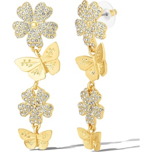image:imageJessica Simpson GoldTone Butterfly Earrings for Women Drop or HoopGold Crystal Flower