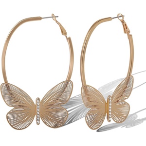image:imageJessica Simpson GoldTone Butterfly Earrings for Women Drop or HoopGold Filigree Hoops