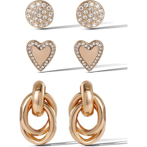image:imageJessica Simpson GoldTone Mothers Day Earrings Pack for WomenPave Crystal Gold Tone