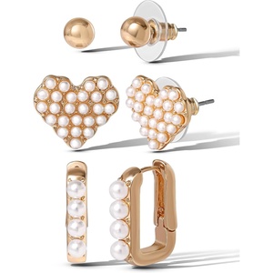 image:imageJessica Simpson GoldTone Mothers Day Earrings Pack for WomenPearl Gold Tone