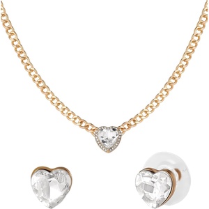 image:imageJessica Simpson Jewelry Set with Glass Heart Necklace 163 and Heart Stud